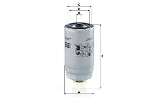 Fuel filter WK854/7 Mann, Image 3