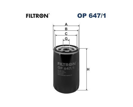 Filter, hydraulics OP 647/1 Filtron