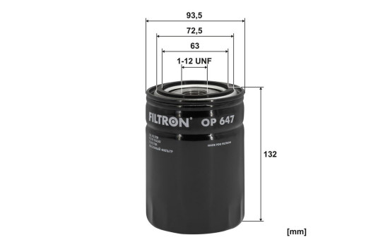Filter, hydraulics OP 647 Filtron, Image 2