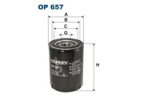 Filter, hydraulics OP 657 Filtron