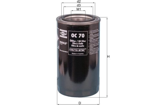 Filter, operating hydraulics OC 70 Mahle