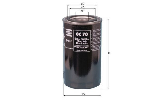 Filter, operating hydraulics OC 70 Mahle, Image 2