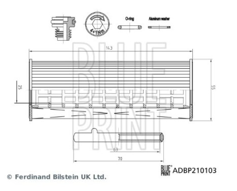 oil filter ADBP210103 Blue Print, Image 2