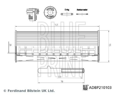 oil filter ADBP210103 Blue Print, Image 2