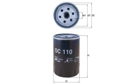 Oil Filter OC 110 Mahle, Image 4