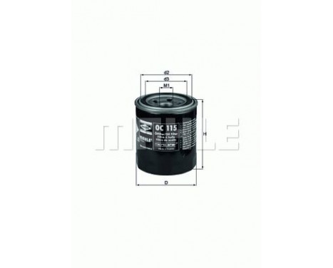 Oil Filter OC 115 Mahle, Image 2