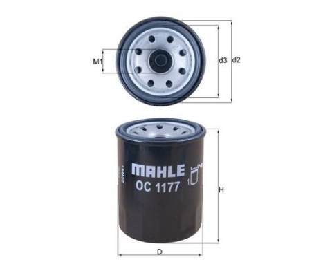 Oil Filter OC 1177 Mahle, Image 2