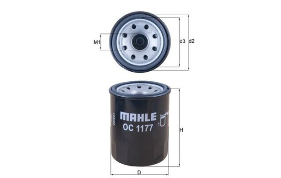 Oil Filter OC 1177 Mahle, Image 2