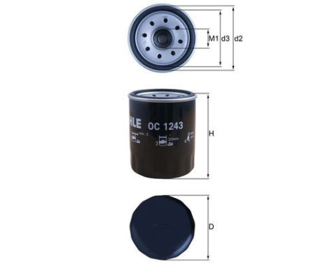 Oil Filter OC 1243 Mahle, Image 2