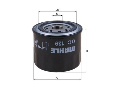 Oil Filter OC 139 Mahle, Image 2