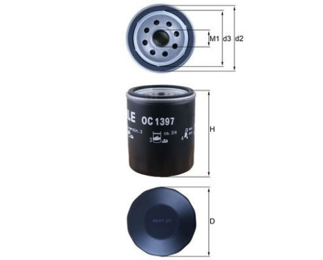 Oil Filter OC 1397 Mahle, Image 2