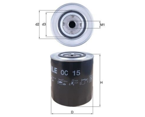 Oil Filter OC 15 Mahle, Image 2