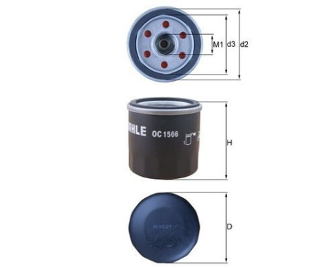 Oil Filter OC 1566 Mahle, Image 2