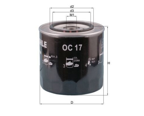 Oil Filter OC 17 Mahle, Image 2