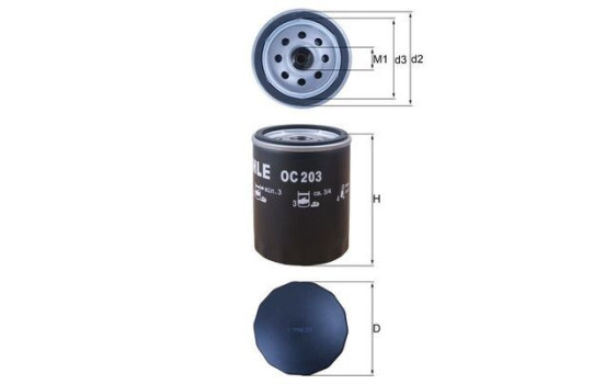 Oil Filter OC 203 Mahle, Image 2
