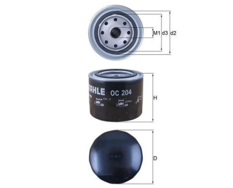 Oil Filter OC 204 Mahle, Image 2