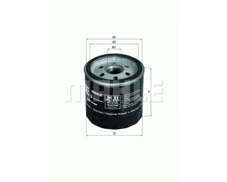 Oil Filter OC 21 Mahle, Image 2