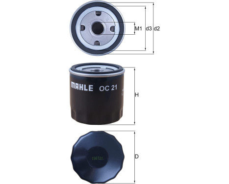 Oil Filter OC 21 Mahle