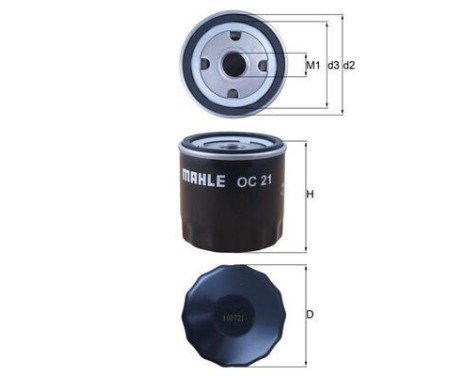 Oil Filter OC 21 Mahle, Image 3