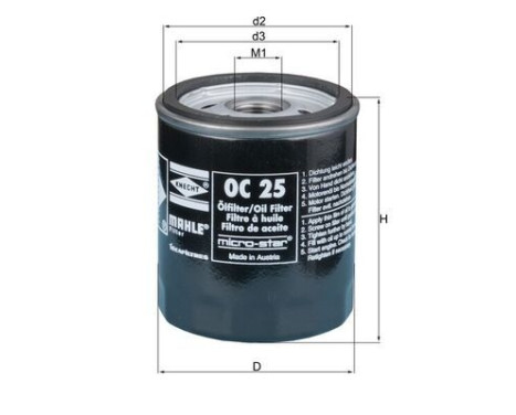 Oil Filter OC 25 Mahle, Image 4