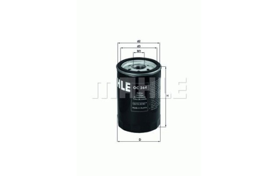 Oil Filter OC 264 Mahle, Image 2