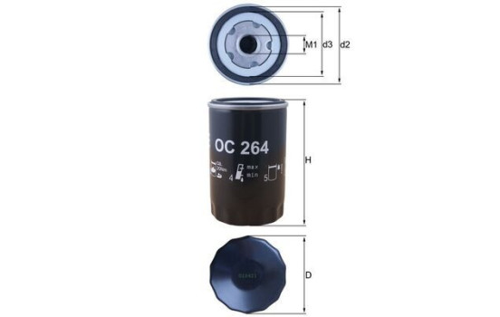 Oil Filter OC 264 Mahle, Image 3