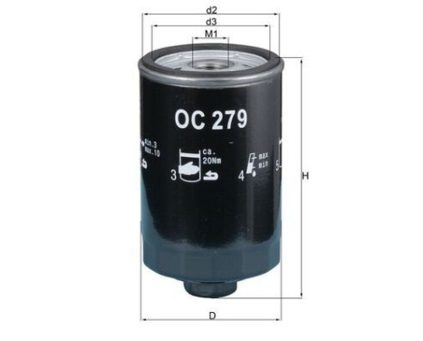 Oil Filter OC 279 Mahle, Image 4