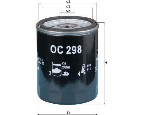 Oil Filter OC 298 Mahle