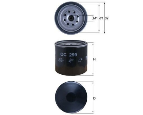 Oil Filter OC 299 Mahle, Image 2