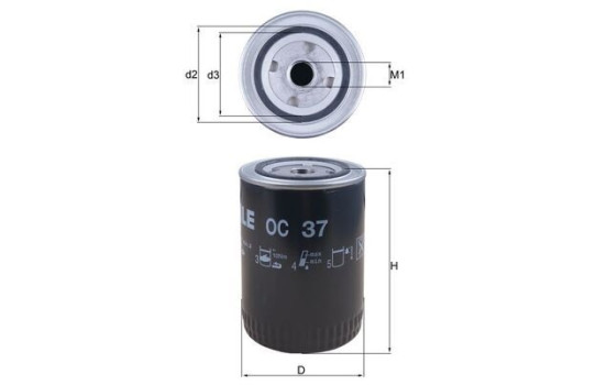 Oil Filter OC 37 Mahle, Image 4