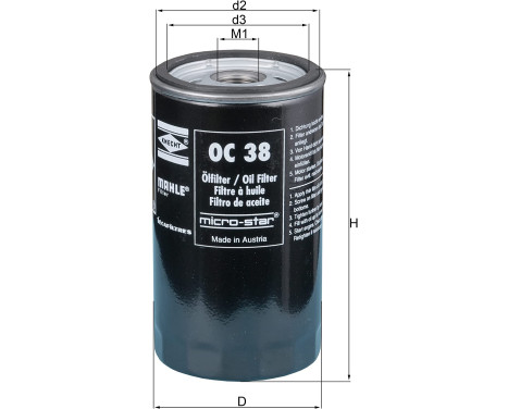 Oil Filter OC 38 Mahle