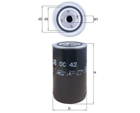 Oil Filter OC 42 Mahle, Image 4