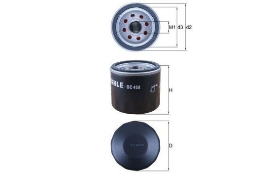 Oil Filter OC 458 Mahle, Image 5