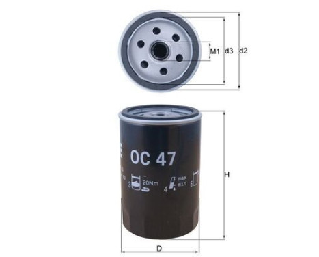 Oil Filter OC 47 Mahle, Image 4