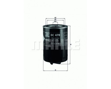 Oil Filter OC 470 Mahle, Image 2