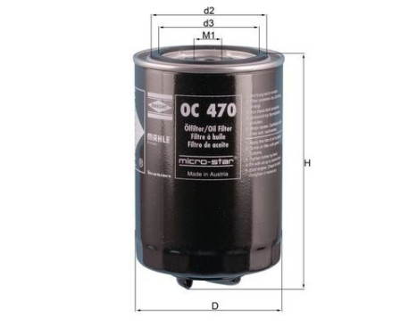 Oil Filter OC 470 Mahle, Image 3