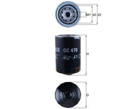 Oil Filter OC 470 Mahle, Image 3