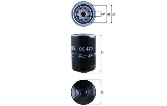 Oil Filter OC 470 Mahle, Image 3