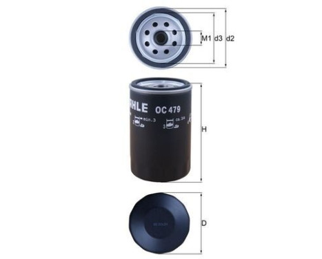 Oil Filter OC 479 Mahle, Image 4