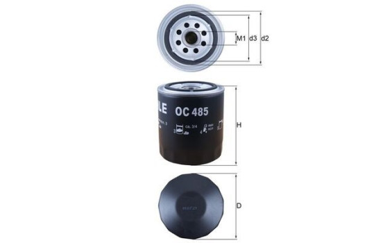 Oil Filter OC 485 Mahle, Image 4