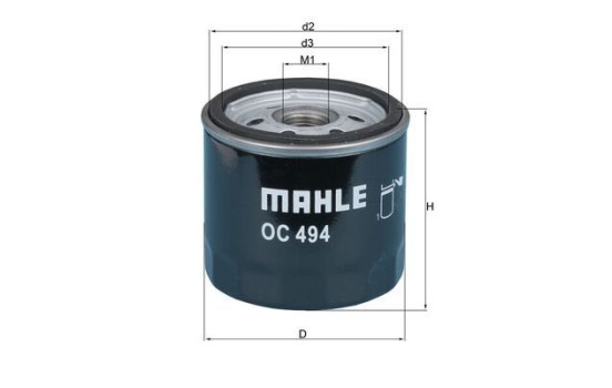 Oil Filter OC 494 Mahle, Image 2