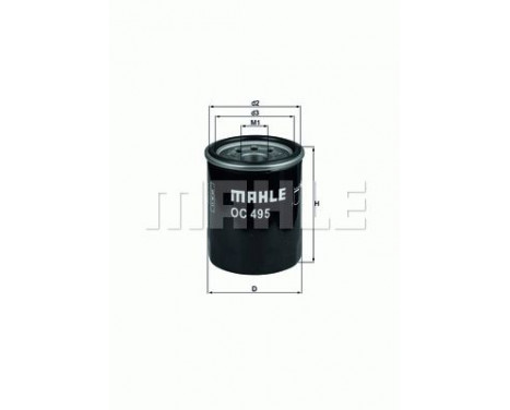 Oil Filter OC 495 Mahle, Image 2
