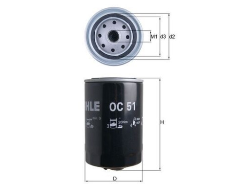 Oil Filter OC 51 Mahle, Image 4