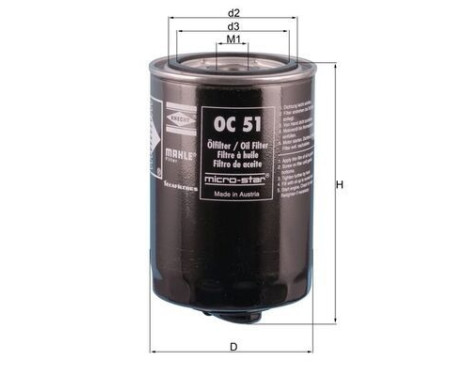 Oil Filter OC 51 OF Mahle, Image 2