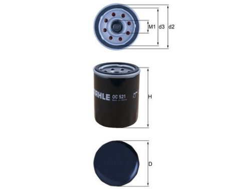 Oil Filter OC 521 Mahle, Image 2