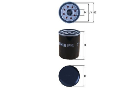 Oil Filter OC 521 Mahle, Image 2