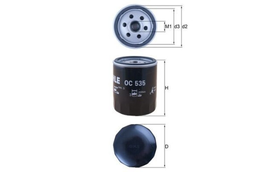 Oil Filter OC 535 Mahle, Image 2