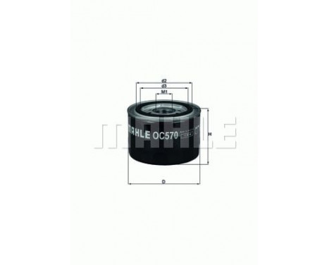 Oil Filter OC 570 Mahle, Image 2