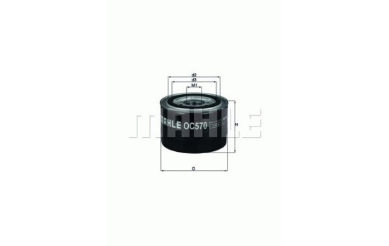 Oil Filter OC 570 Mahle, Image 2