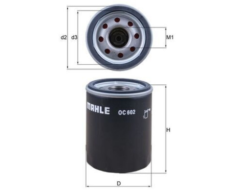 Oil Filter OC 602 Mahle, Image 2